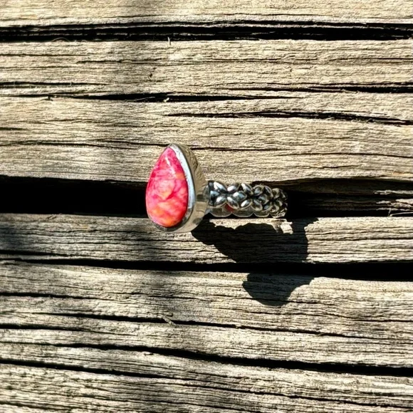 Kingsman Turquoise Pink & Orange Dahlia Ring - Picture 8 of 14